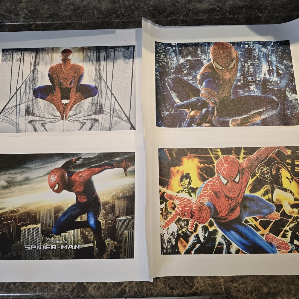 Spider-Man Canvas Print Lot of 4 Marvel Superhero Wall Art Posters 12.25"x 8.25"